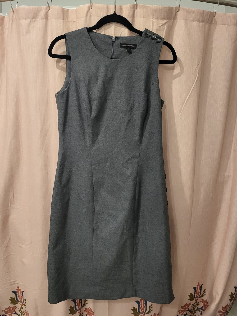 Banana Republic Charcoal Gray Sleeveless Sheath Dress